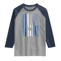 Salvadoran America Flag Raglan Shirt El Salvador USA Patriotic - Wonder Print Shop