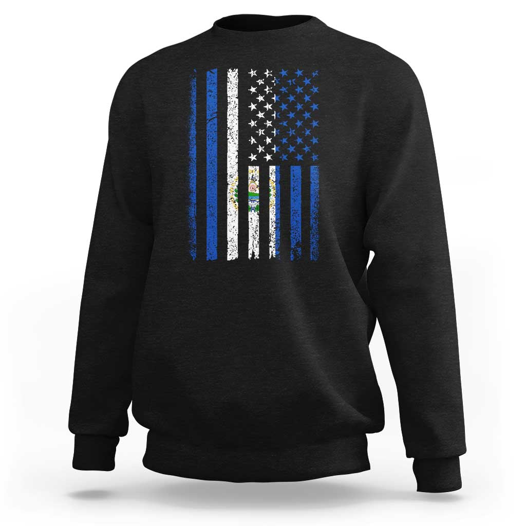 Salvadoran America Flag Sweatshirt El Salvador USA Patriotic - Wonder Print Shop