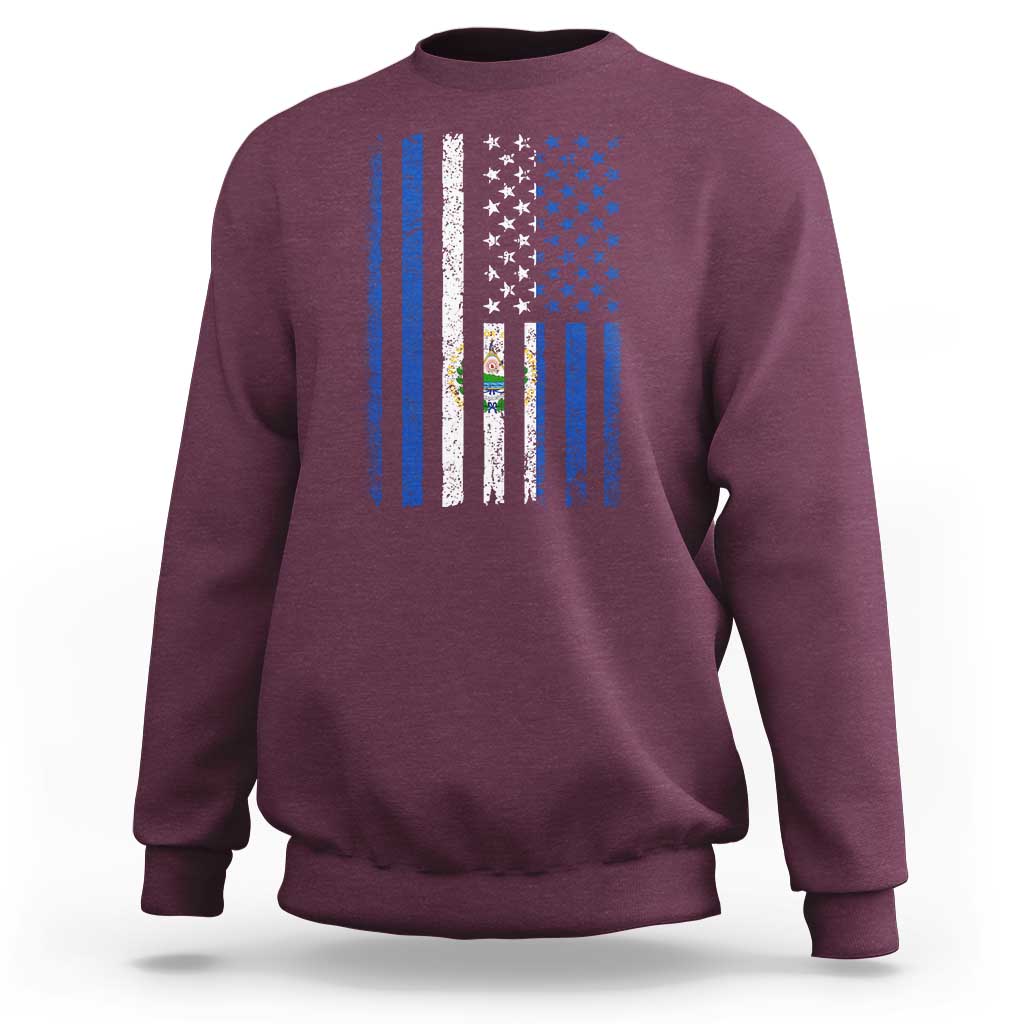 Salvadoran America Flag Sweatshirt El Salvador USA Patriotic - Wonder Print Shop