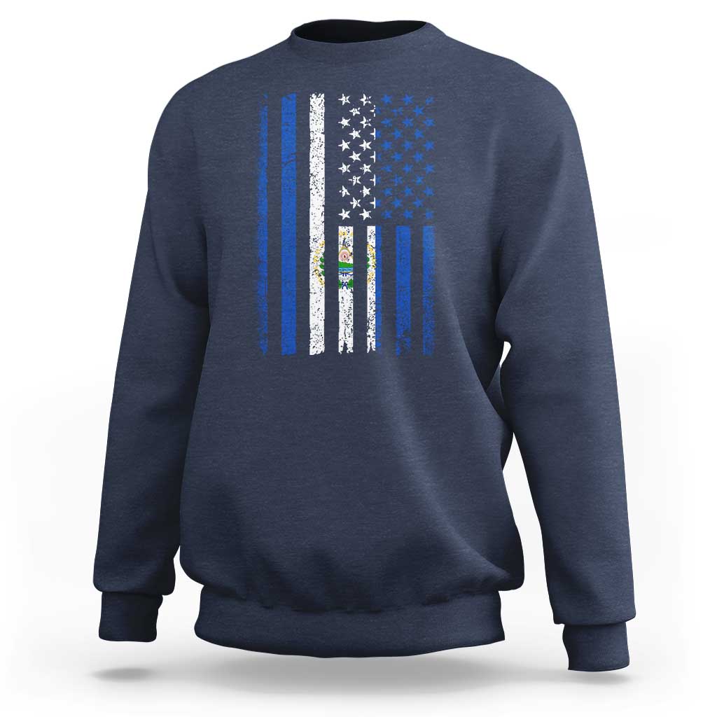 Salvadoran America Flag Sweatshirt El Salvador USA Patriotic - Wonder Print Shop