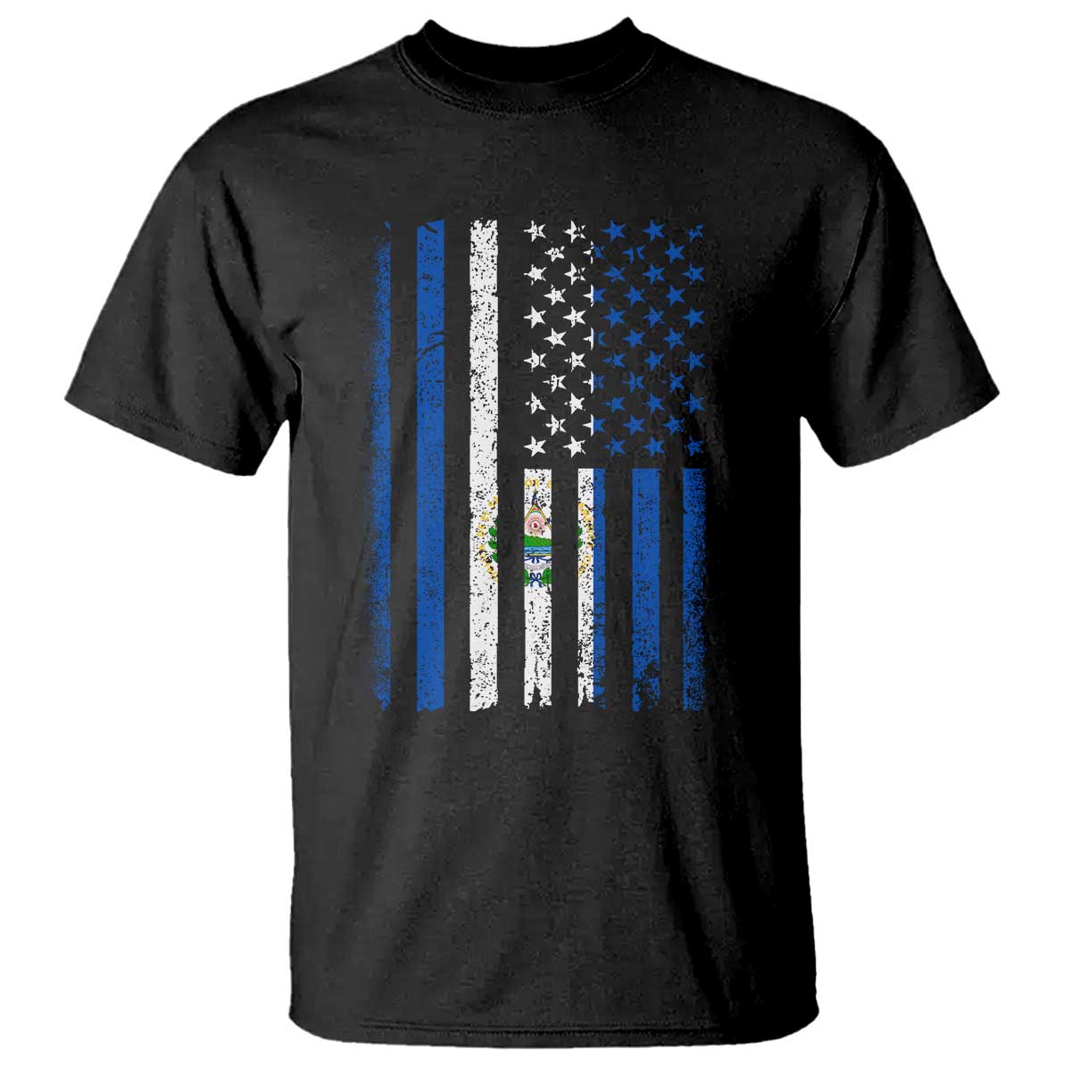 Salvadoran America Flag T Shirt El Salvador USA Patriotic - Wonder Print Shop