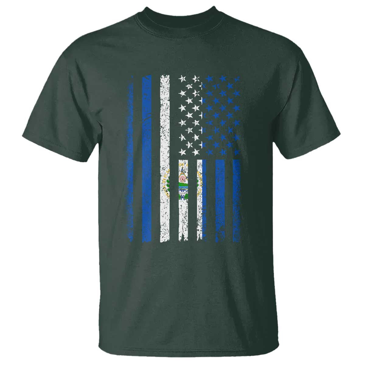 Salvadoran America Flag T Shirt El Salvador USA Patriotic - Wonder Print Shop