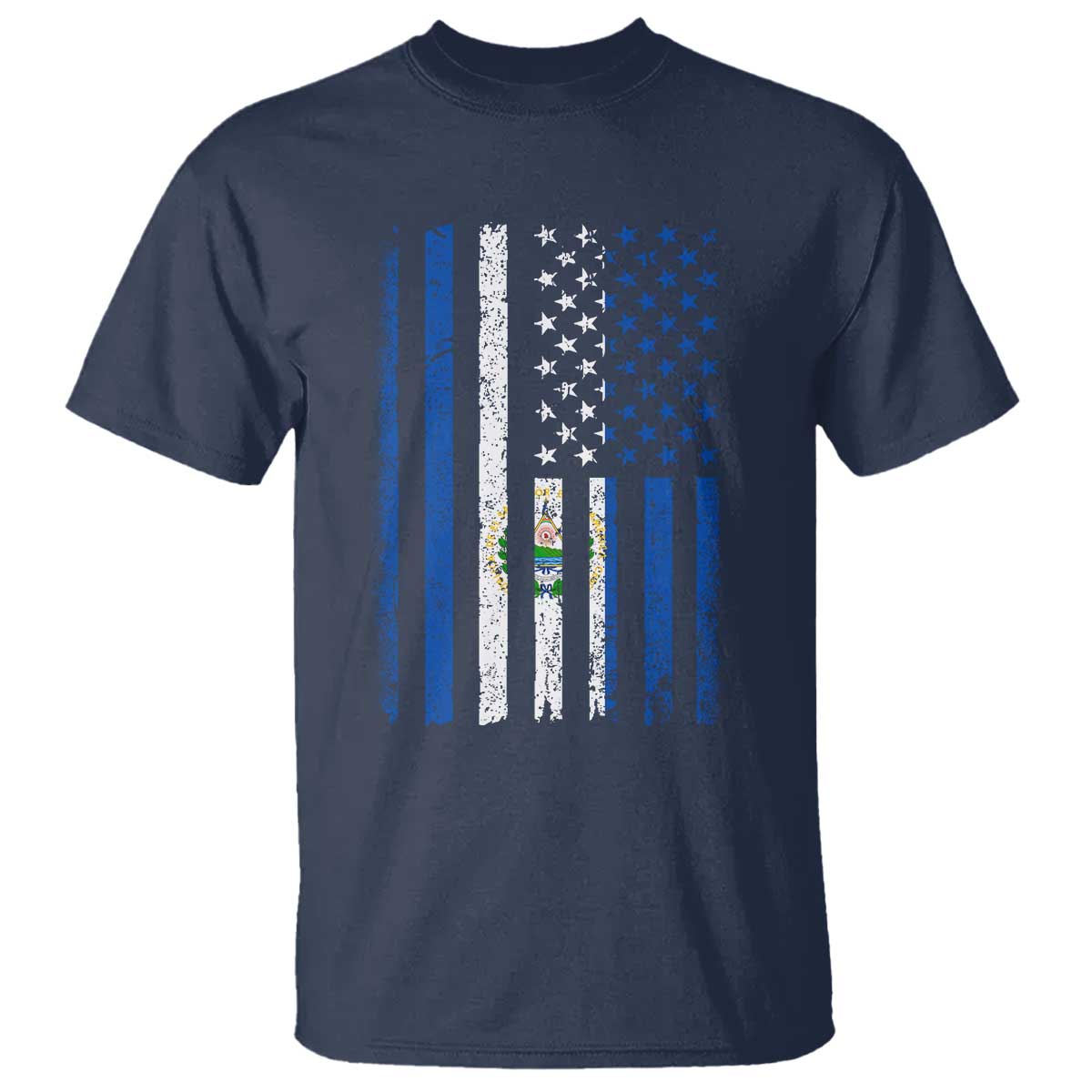 Salvadoran America Flag T Shirt El Salvador USA Patriotic - Wonder Print Shop