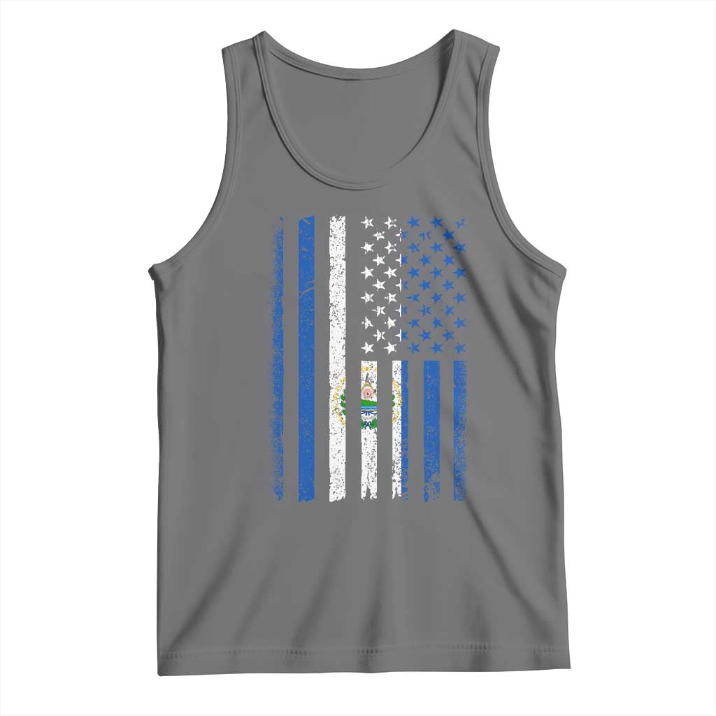 Salvadoran America Flag Tank Top El Salvador USA Patriotic - Wonder Print Shop