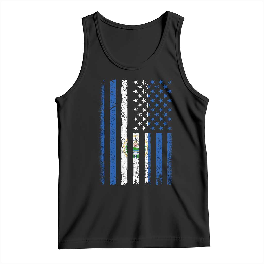 Salvadoran America Flag Tank Top El Salvador USA Patriotic - Wonder Print Shop