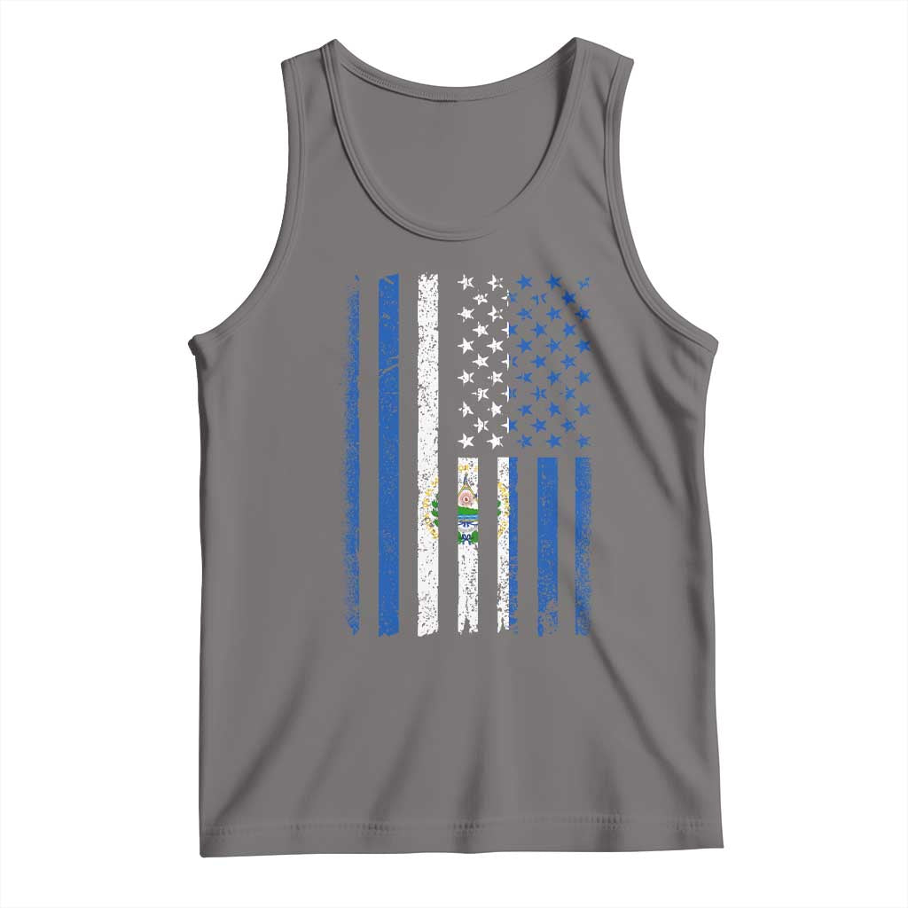 Salvadoran America Flag Tank Top El Salvador USA Patriotic - Wonder Print Shop