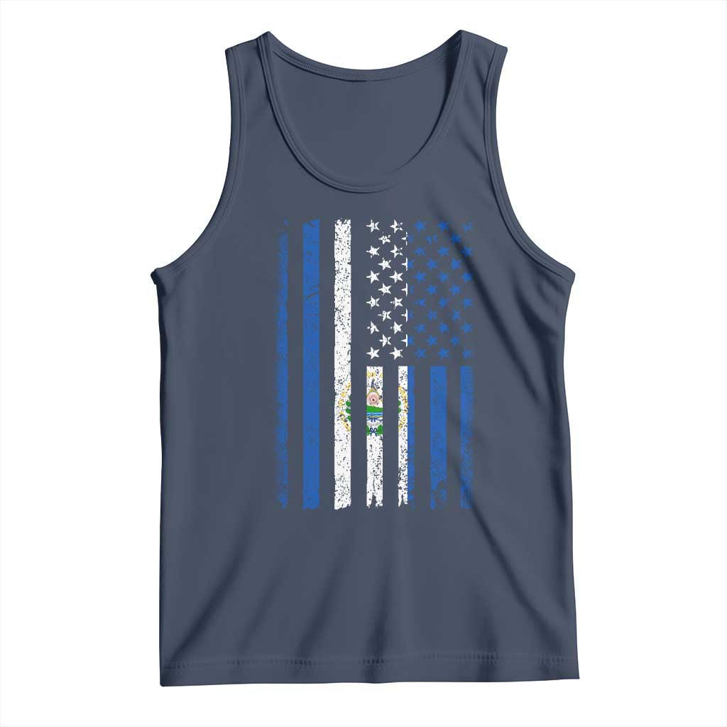 Salvadoran America Flag Tank Top El Salvador USA Patriotic - Wonder Print Shop