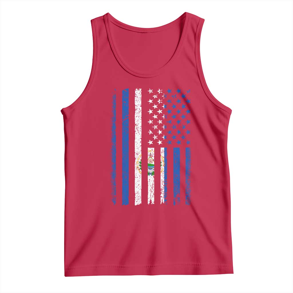 Salvadoran America Flag Tank Top El Salvador USA Patriotic - Wonder Print Shop