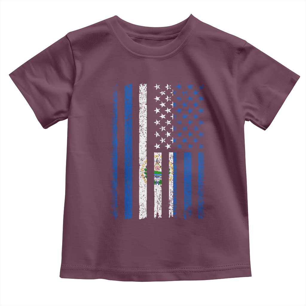Salvadoran America Flag Toddler T Shirt El Salvador USA Patriotic - Wonder Print Shop