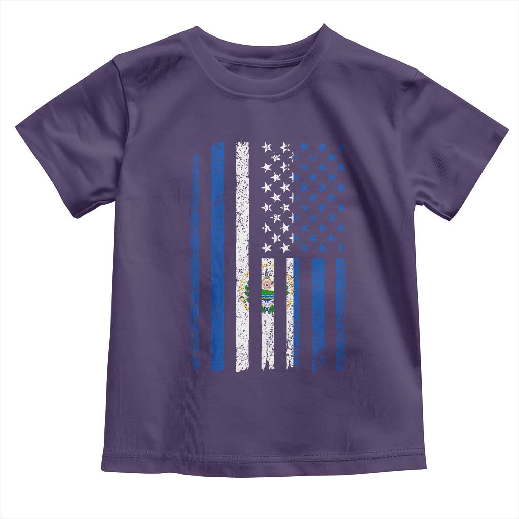Salvadoran America Flag Toddler T Shirt El Salvador USA Patriotic - Wonder Print Shop