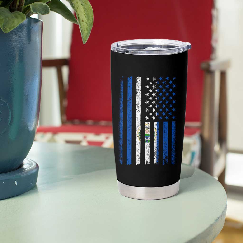 Salvadoran America Flag Tumbler Cup El Salvador USA Patriotic - Wonder Print Shop