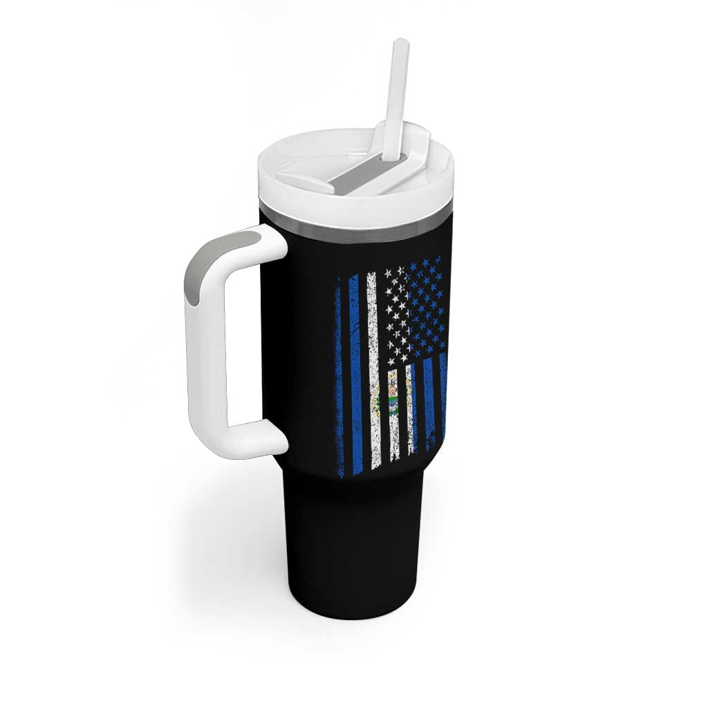 Salvadoran America Flag Tumbler With Handle El Salvador USA Patriotic - Wonder Print Shop