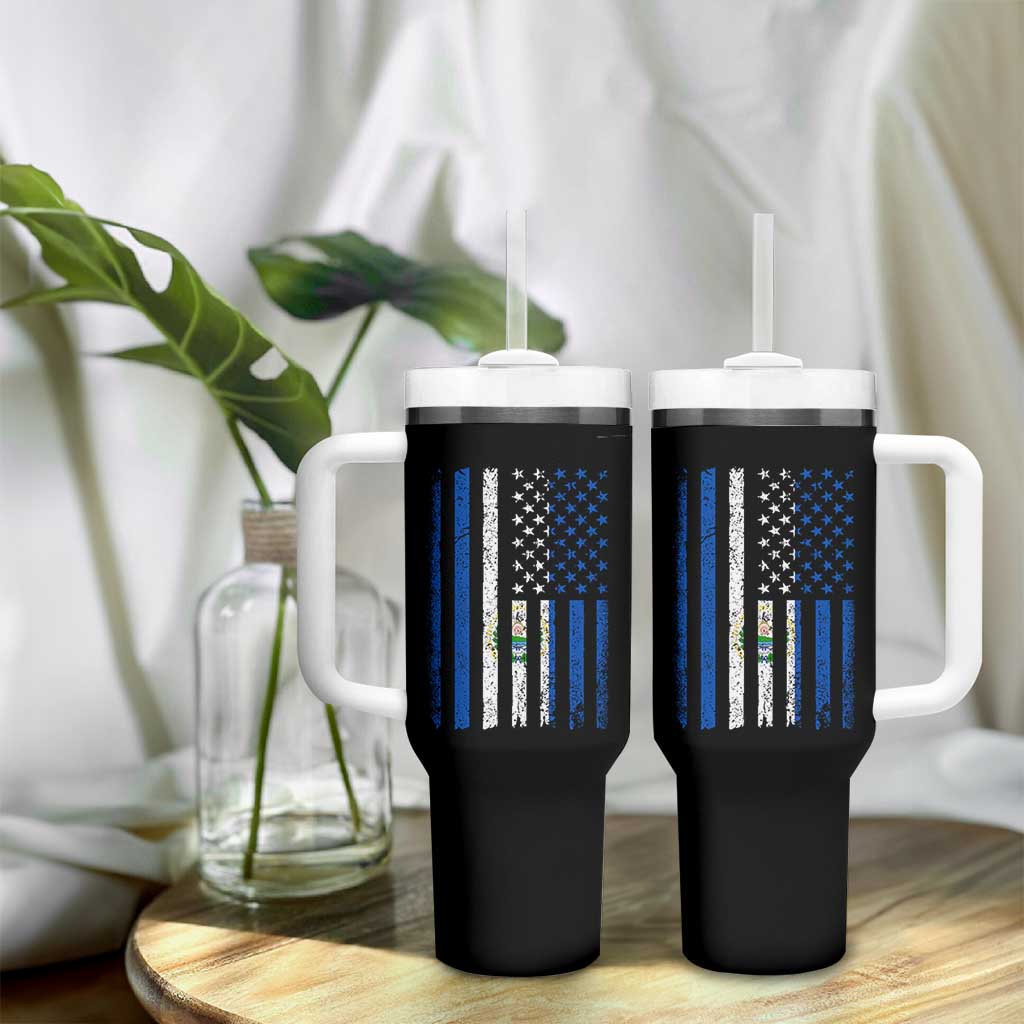 Salvadoran America Flag Tumbler With Handle El Salvador USA Patriotic - Wonder Print Shop