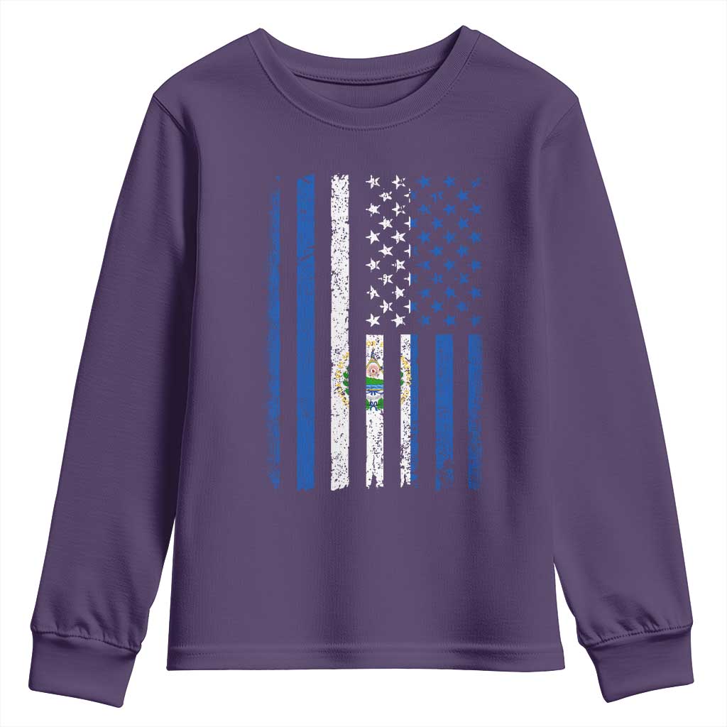 Salvadoran America Flag Youth Sweatshirt El Salvador USA Patriotic - Wonder Print Shop