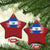 El Salvador American Flag Christmas Ornament Distressed Grunge USA Salvadoran Pride - Wonder Print Shop