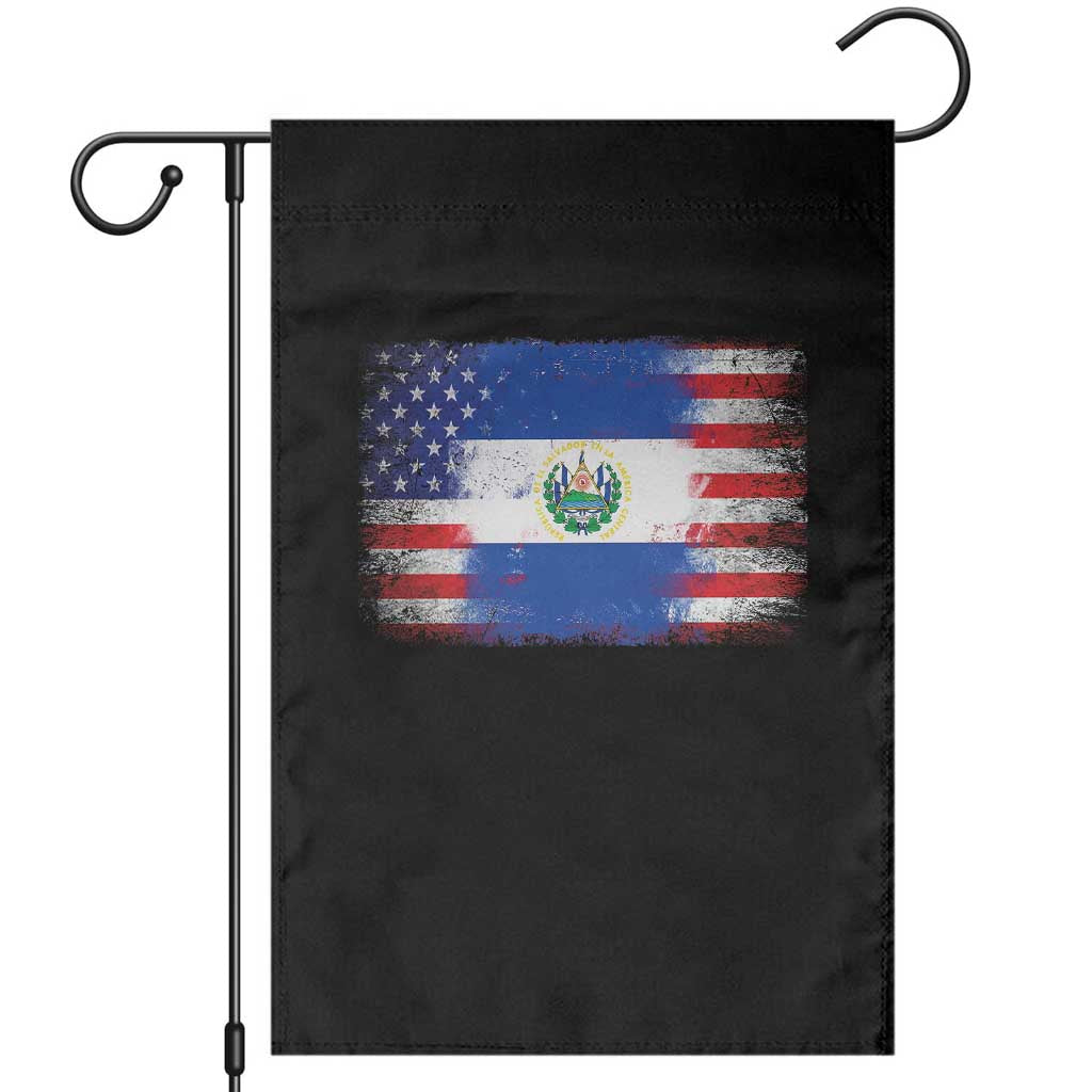 El Salvador American Flag Garden Flag Distressed Grunge USA Salvadoran Pride - Wonder Print Shop