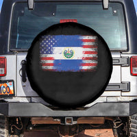 El Salvador American Flag Spare Tire Cover Distressed Grunge USA Salvadoran Pride - Wonder Print Shop