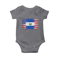 El Salvador American Flag Baby Onesie Distressed Grunge USA Salvadoran Pride - Wonder Print Shop