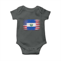 El Salvador American Flag Baby Onesie Distressed Grunge USA Salvadoran Pride - Wonder Print Shop