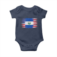 El Salvador American Flag Baby Onesie Distressed Grunge USA Salvadoran Pride - Wonder Print Shop