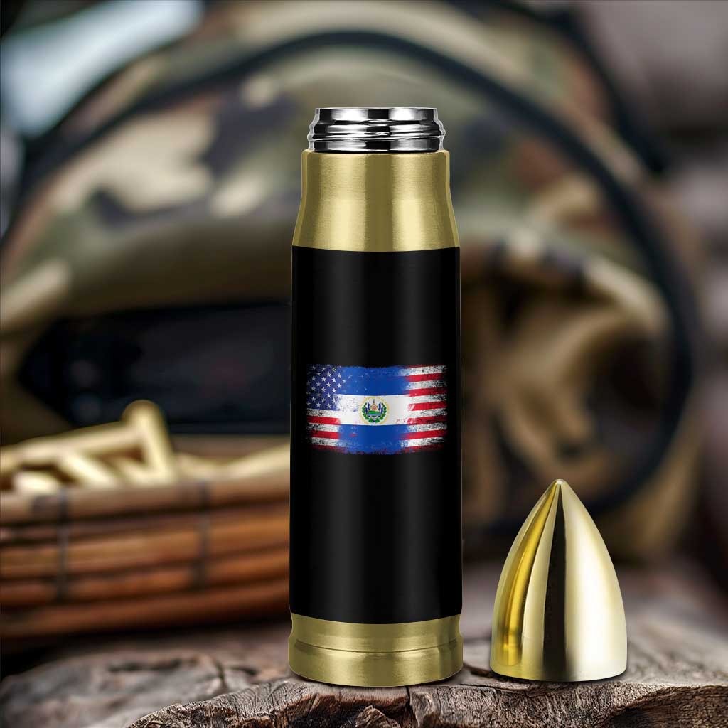 El Salvador American Flag Bullet Tumbler Distressed Grunge USA Salvadoran Pride - Wonder Print Shop