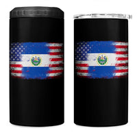 El Salvador American Flag 4 in 1 Can Cooler Tumbler Distressed Grunge USA Salvadoran Pride - Wonder Print Shop