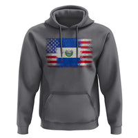 El Salvador American Flag Hoodie Distressed Grunge USA Salvadoran Pride - Wonder Print Shop