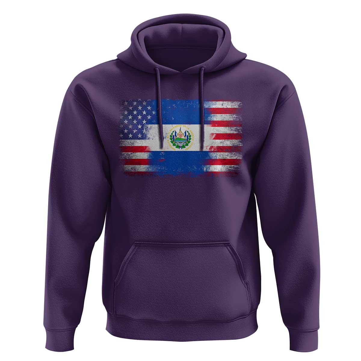 El Salvador American Flag Hoodie Distressed Grunge USA Salvadoran Pride - Wonder Print Shop