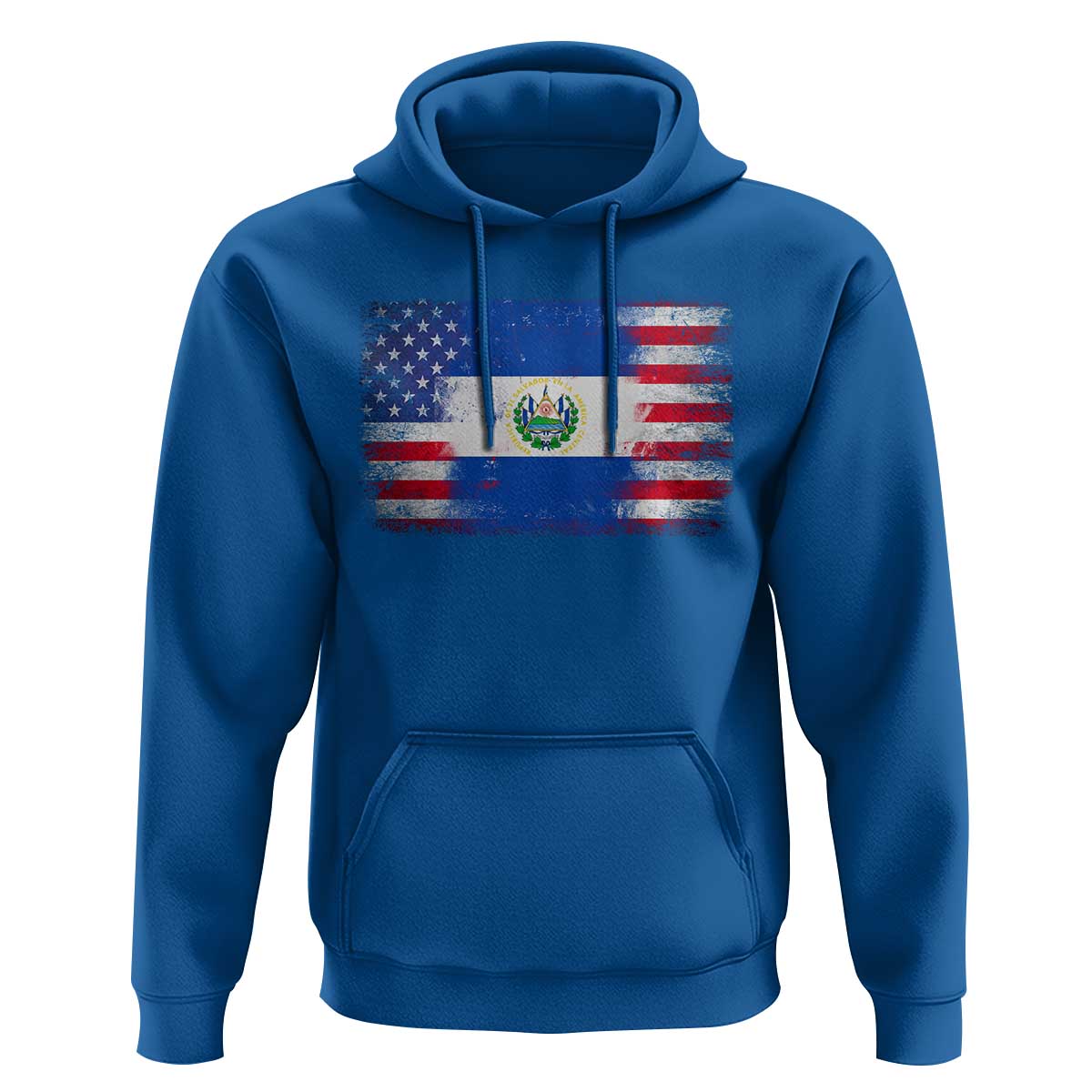 El Salvador American Flag Hoodie Distressed Grunge USA Salvadoran Pride - Wonder Print Shop