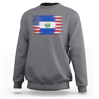 El Salvador American Flag Sweatshirt Distressed Grunge USA Salvadoran Pride - Wonder Print Shop