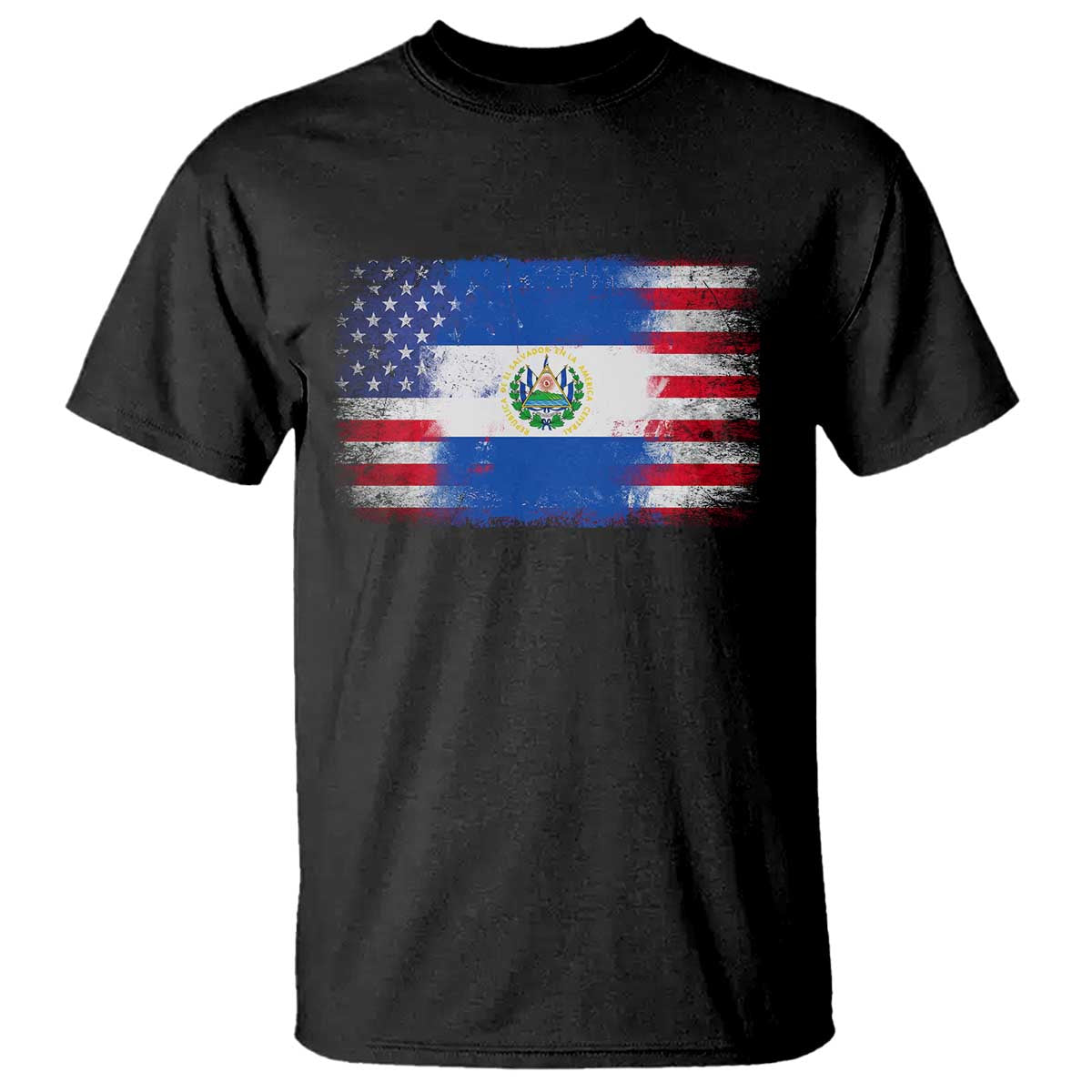 El Salvador American Flag T Shirt Distressed Grunge USA Salvadoran Pride - Wonder Print Shop