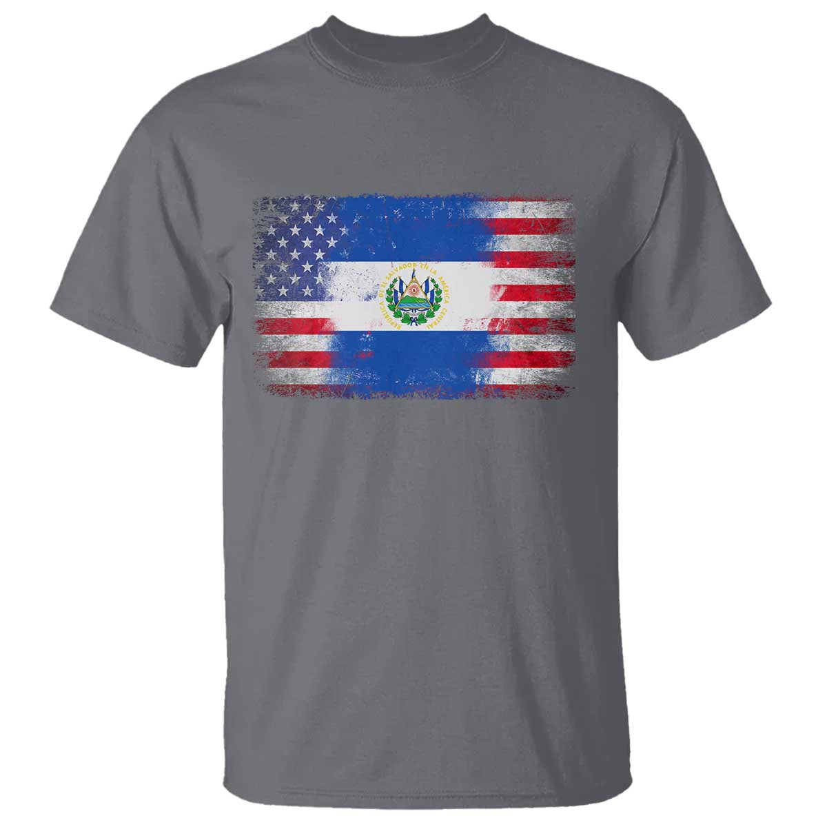 El Salvador American Flag T Shirt Distressed Grunge USA Salvadoran Pride - Wonder Print Shop
