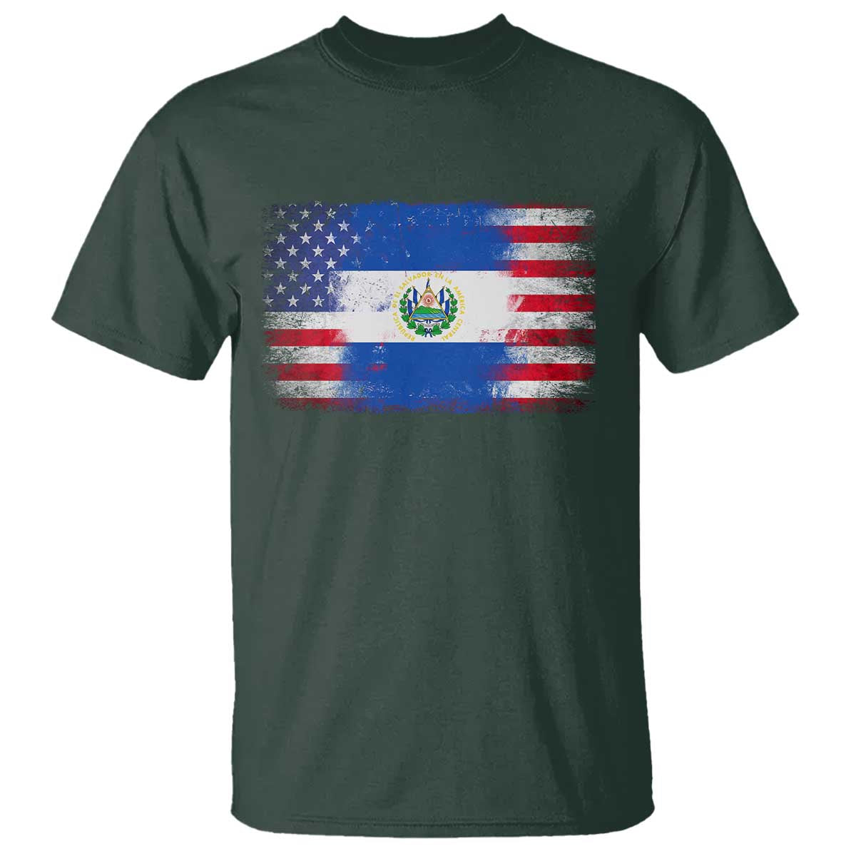 El Salvador American Flag T Shirt Distressed Grunge USA Salvadoran Pride - Wonder Print Shop