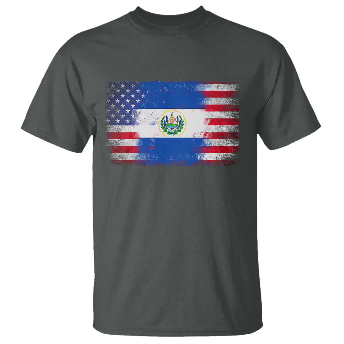 El Salvador American Flag T Shirt Distressed Grunge USA Salvadoran Pride - Wonder Print Shop