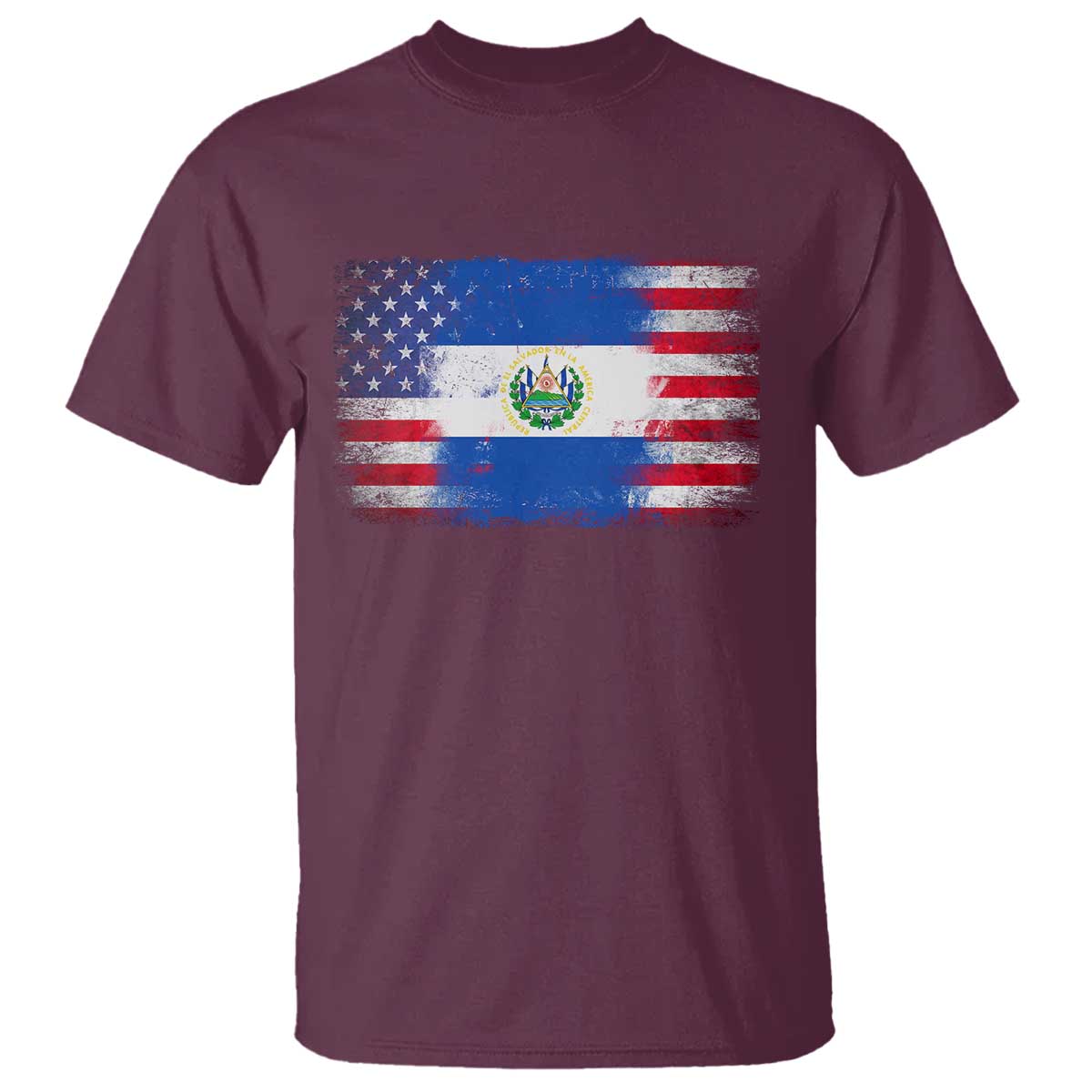 El Salvador American Flag T Shirt Distressed Grunge USA Salvadoran Pride - Wonder Print Shop