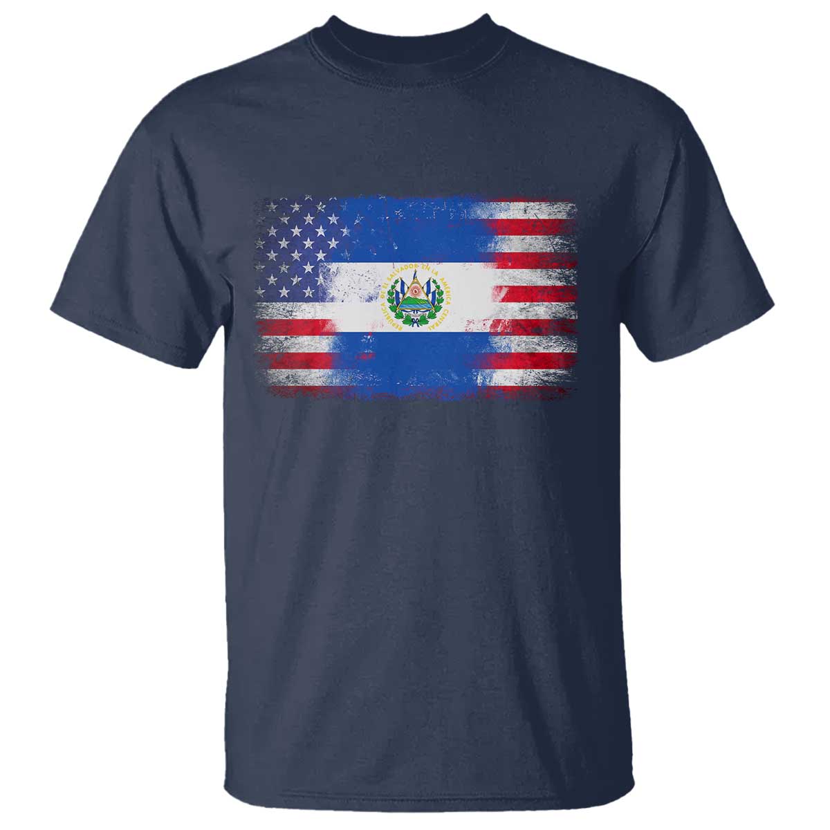 El Salvador American Flag T Shirt Distressed Grunge USA Salvadoran Pride - Wonder Print Shop