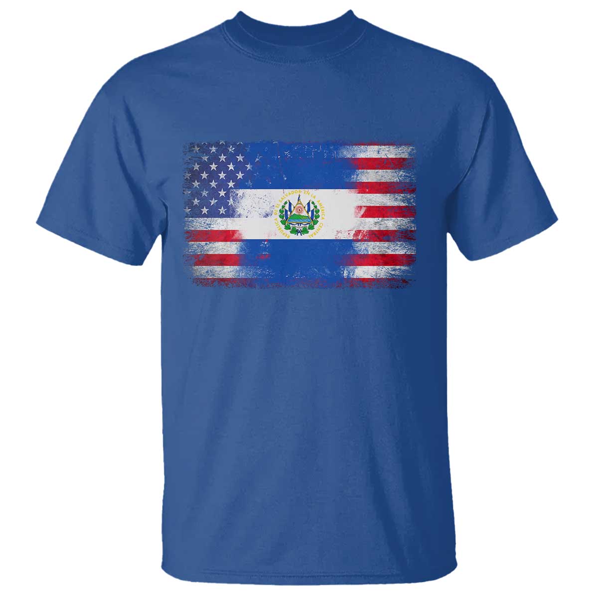 El Salvador American Flag T Shirt Distressed Grunge USA Salvadoran Pride - Wonder Print Shop