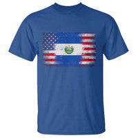 El Salvador American Flag T Shirt Distressed Grunge USA Salvadoran Pride - Wonder Print Shop