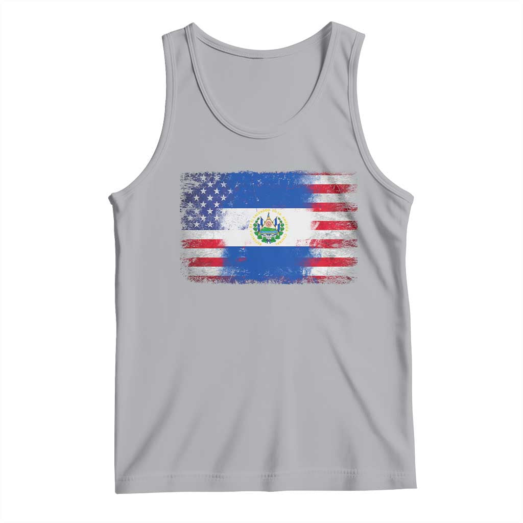 El Salvador American Flag Tank Top Distressed Grunge USA Salvadoran Pride - Wonder Print Shop