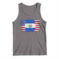 El Salvador American Flag Tank Top Distressed Grunge USA Salvadoran Pride - Wonder Print Shop