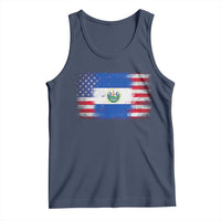 El Salvador American Flag Tank Top Distressed Grunge USA Salvadoran Pride - Wonder Print Shop