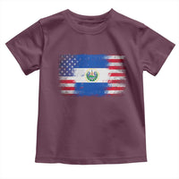 El Salvador American Flag Toddler T Shirt Distressed Grunge USA Salvadoran Pride - Wonder Print Shop