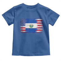 El Salvador American Flag Toddler T Shirt Distressed Grunge USA Salvadoran Pride - Wonder Print Shop