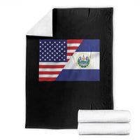 El Salvador American Flag Throw Blanket Salvadoran USA Pride Heritage Roots - Wonder Print Shop