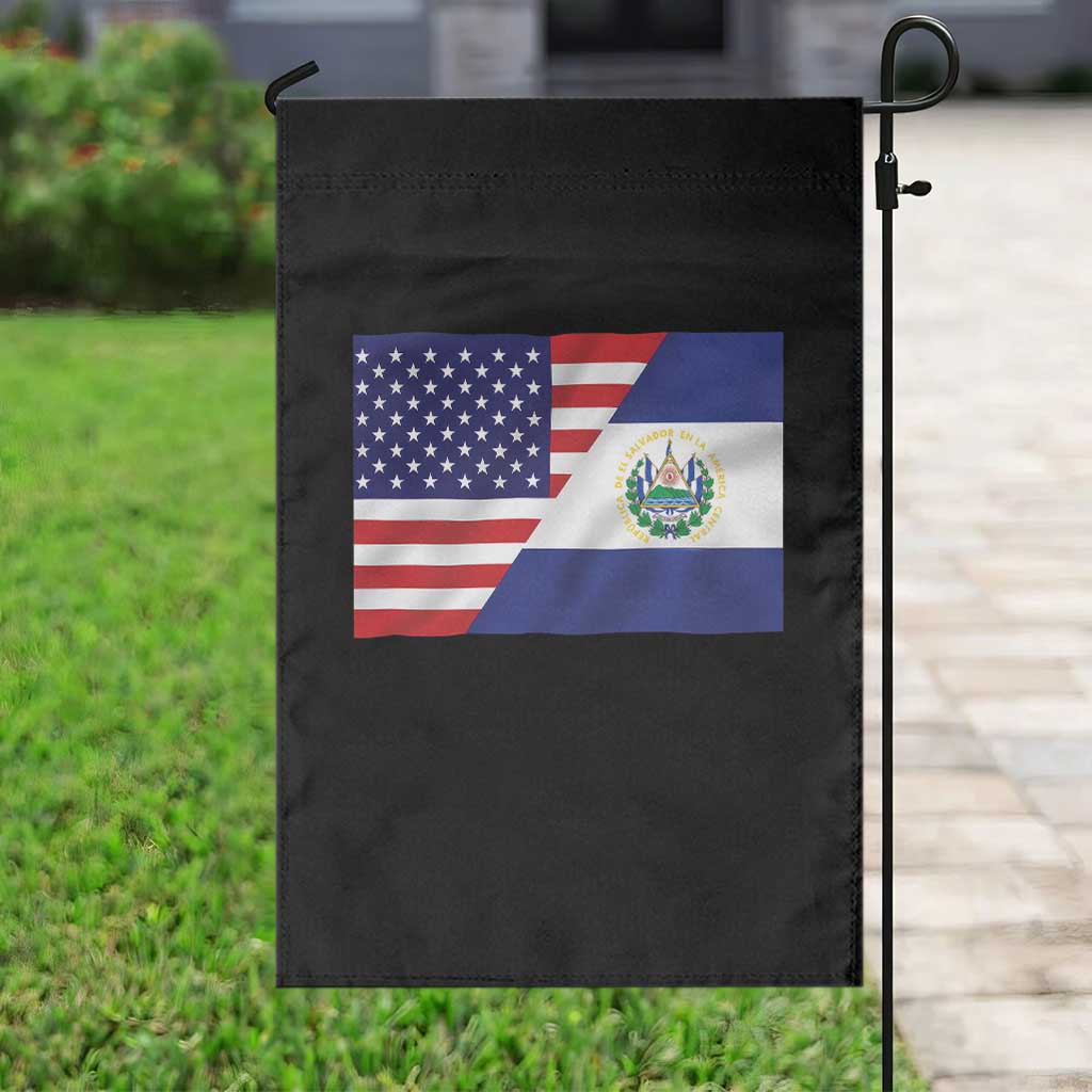 El Salvador American Flag Garden Flag Salvadoran USA Pride Heritage Roots - Wonder Print Shop
