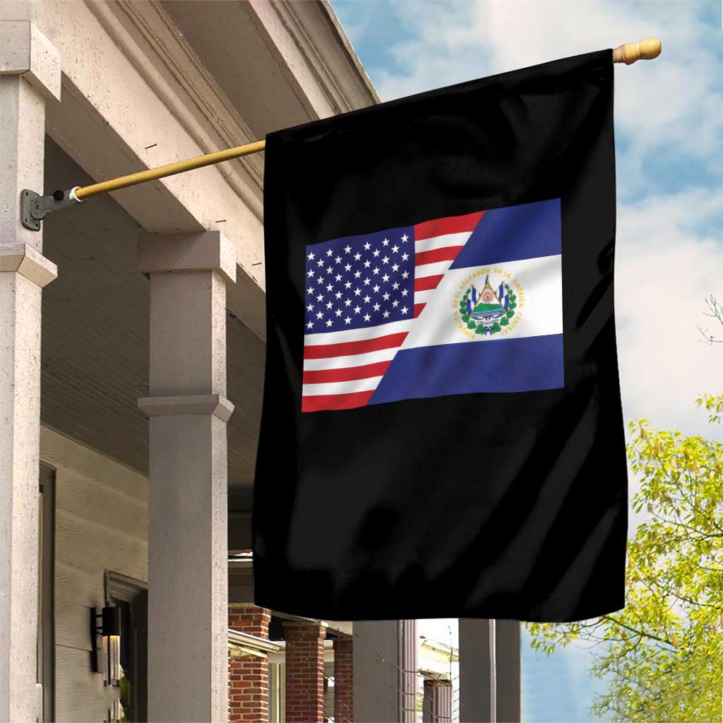 El Salvador American Flag Garden Flag Salvadoran USA Pride Heritage Roots - Wonder Print Shop
