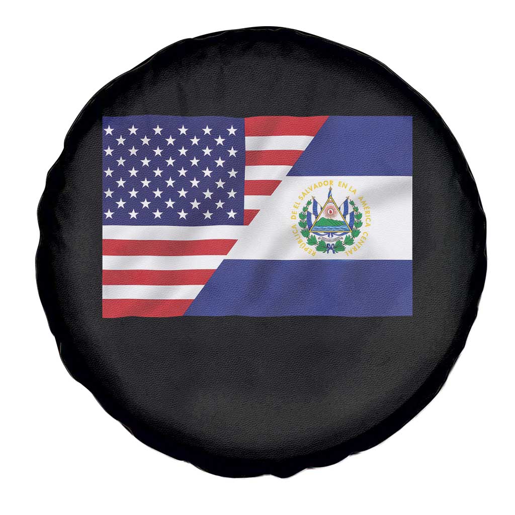 El Salvador American Flag Spare Tire Cover Salvadoran USA Pride Heritage Roots - Wonder Print Shop