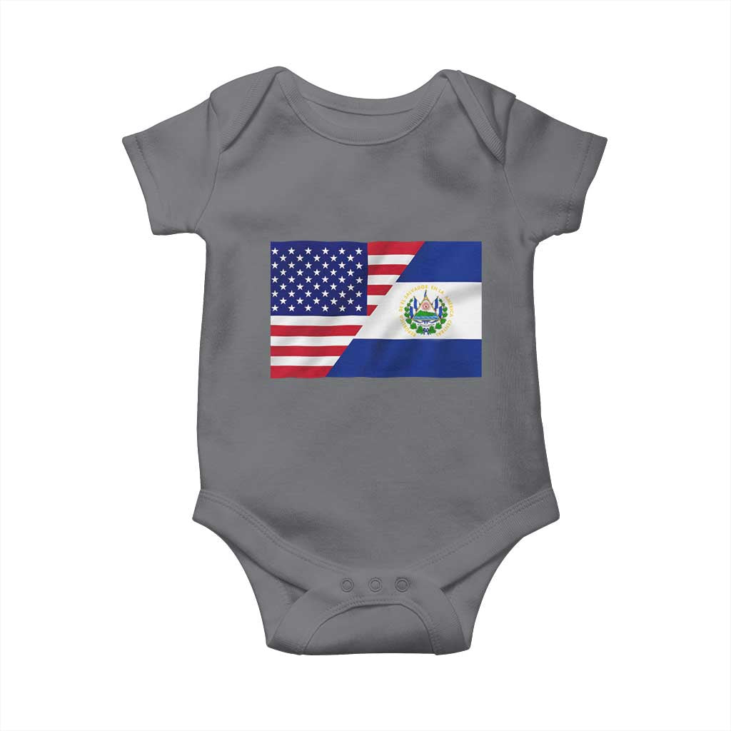 El Salvador American Flag Baby Onesie Salvadoran USA Pride Heritage Roots - Wonder Print Shop