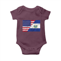 El Salvador American Flag Baby Onesie Salvadoran USA Pride Heritage Roots - Wonder Print Shop