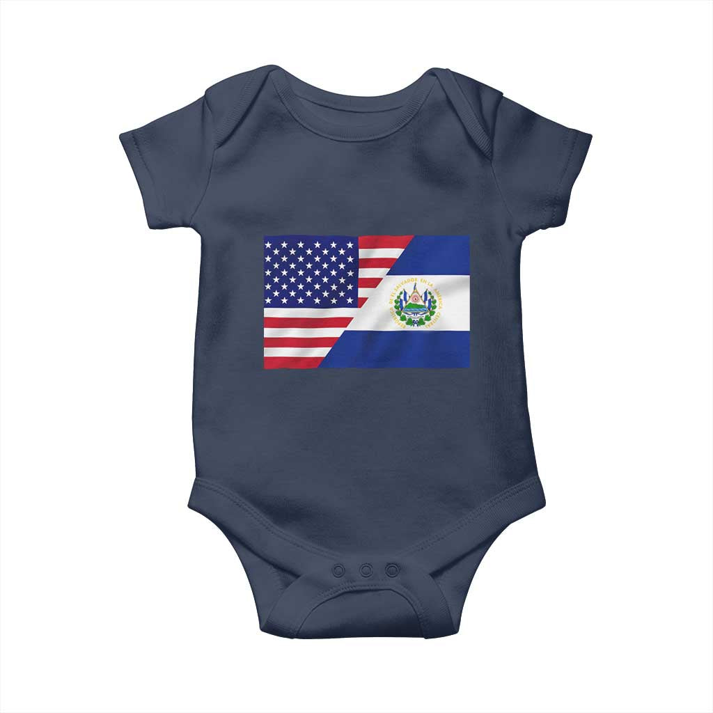 El Salvador American Flag Baby Onesie Salvadoran USA Pride Heritage Roots - Wonder Print Shop
